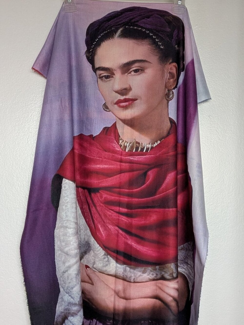Mexican Pashmina Shawl Scarf Featuring the Artist Frida Kahlo NWT